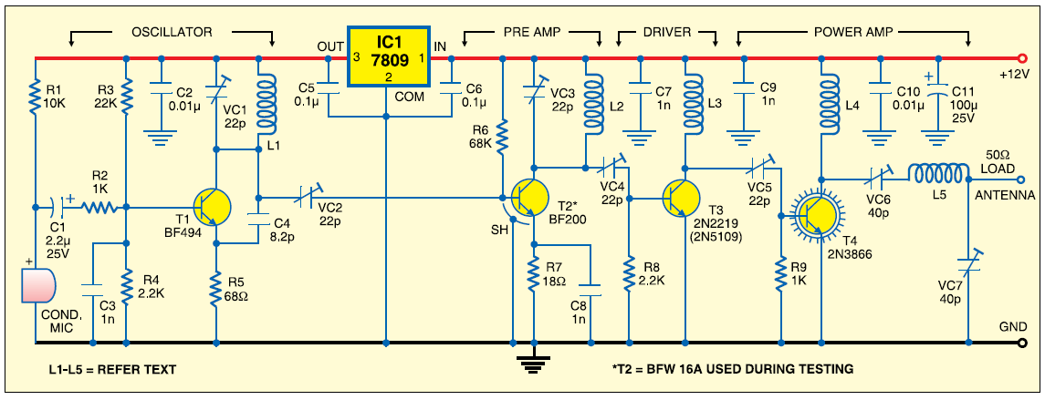 Bf200 Transistor Circuit - Fm_ckt001 - Bf200 Transistor Circuit