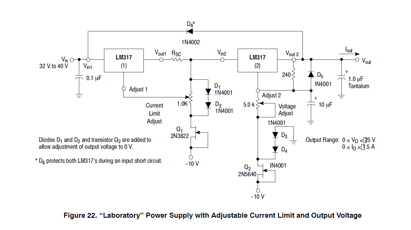 Labratory Power Supply Circuit Diagram with Voltage and Current limiting.png