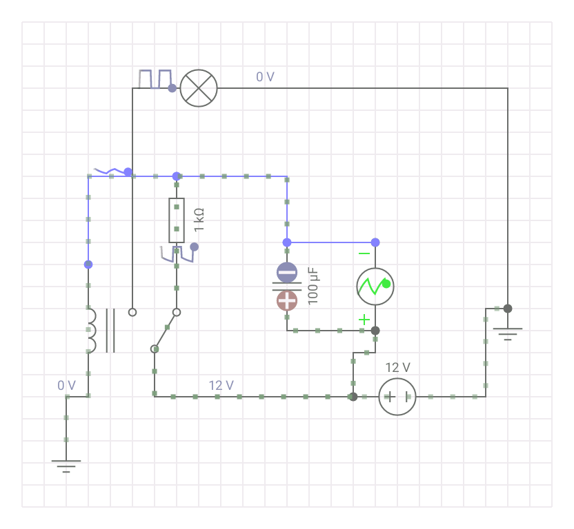 Lamp flasher using only 1 relay 1 resistor and 1 capacitor.png