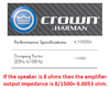 Crown amplifier damping factor.png
